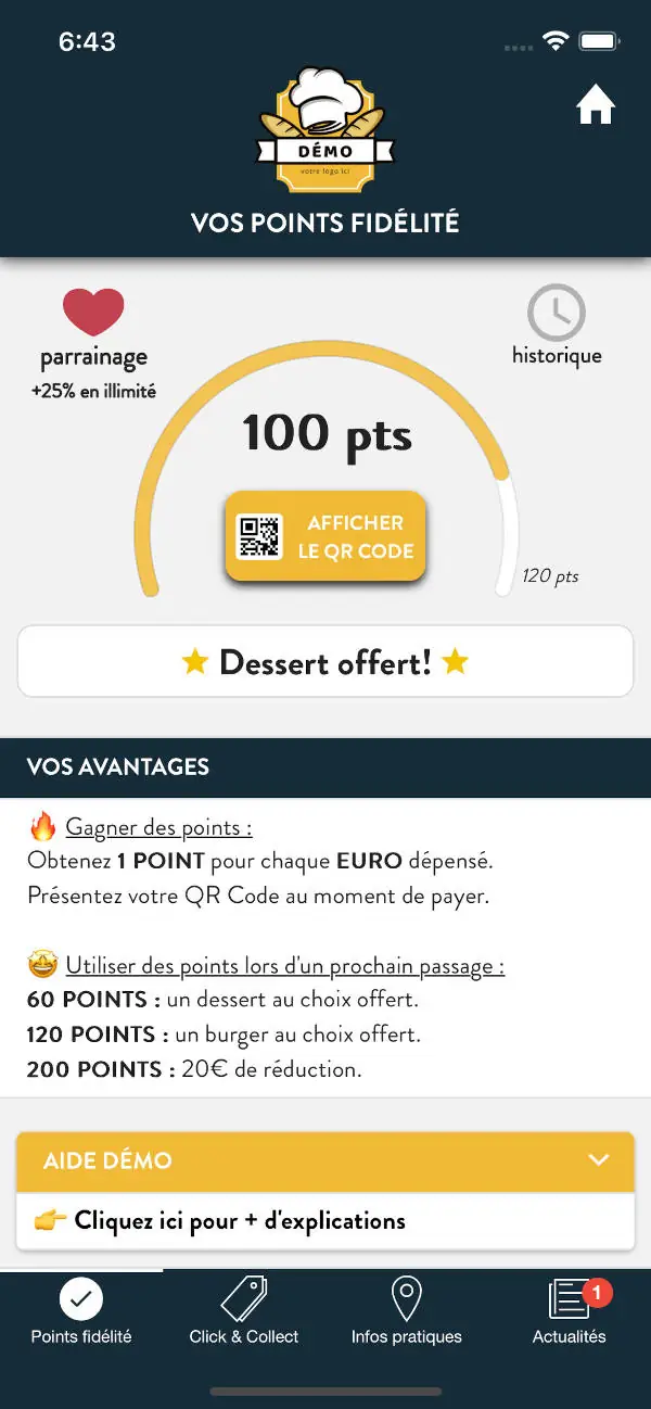 Application mobile de fidélité dématerialisée pour restauration rapide WeThankYou
