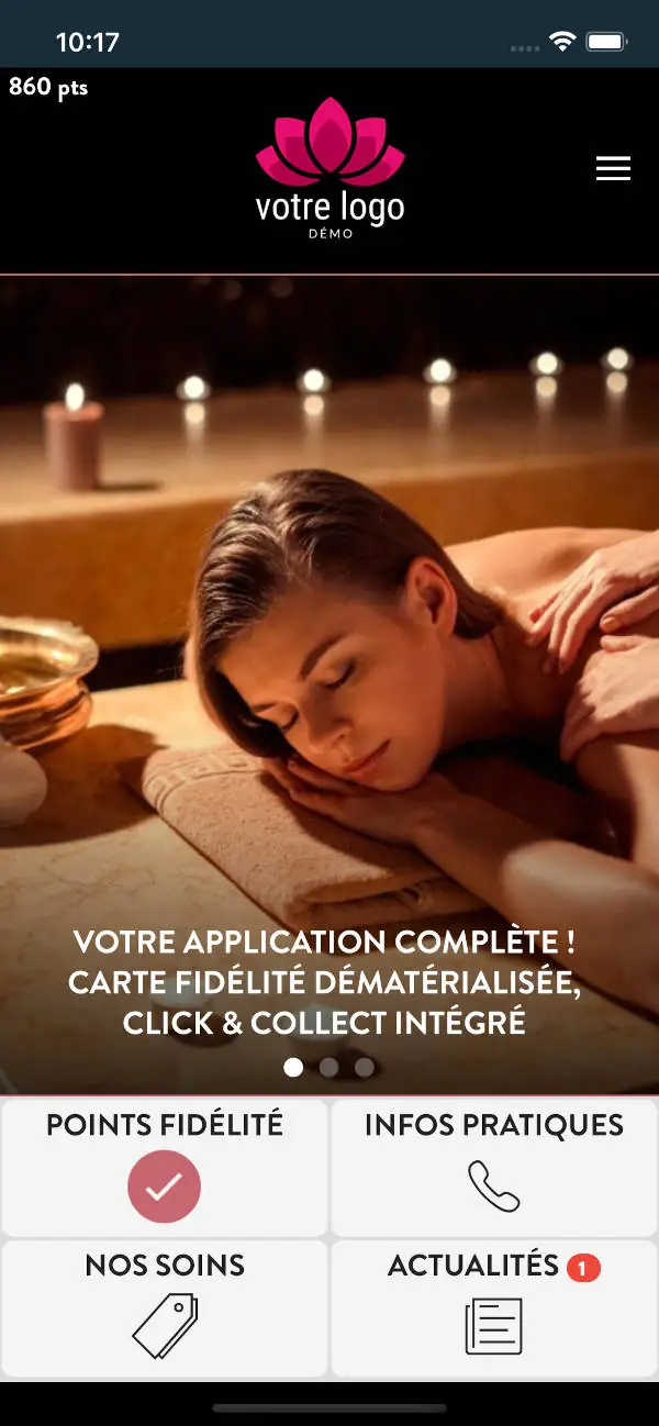 Carte de fidélité dématérialisée pour salon de beauté